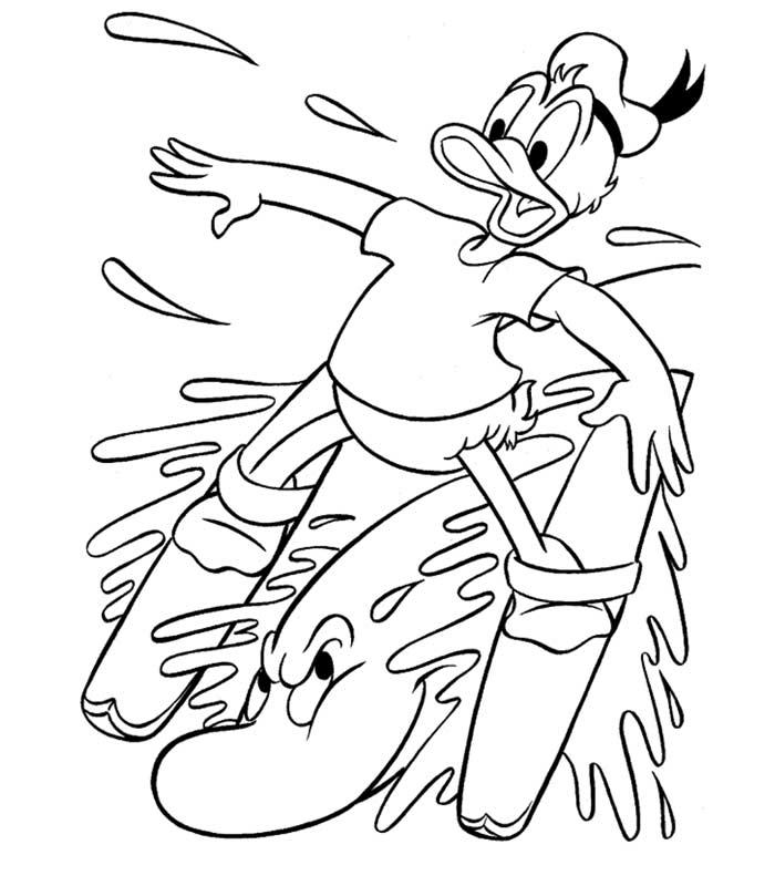 coloriage donald et le requin